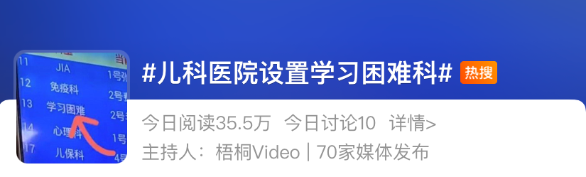 儿科医院设置学习困难科